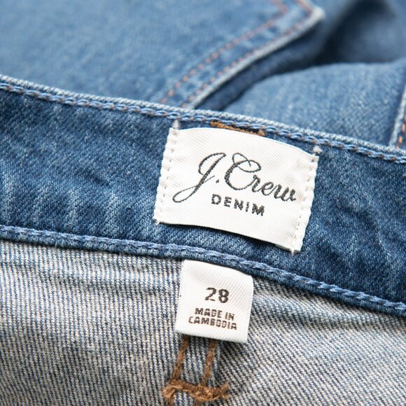 J. Crew Slim Boyfriend Jeans Raw Hem High Rise Denim Cropped Blue Size 28 - Picture 3 of 8